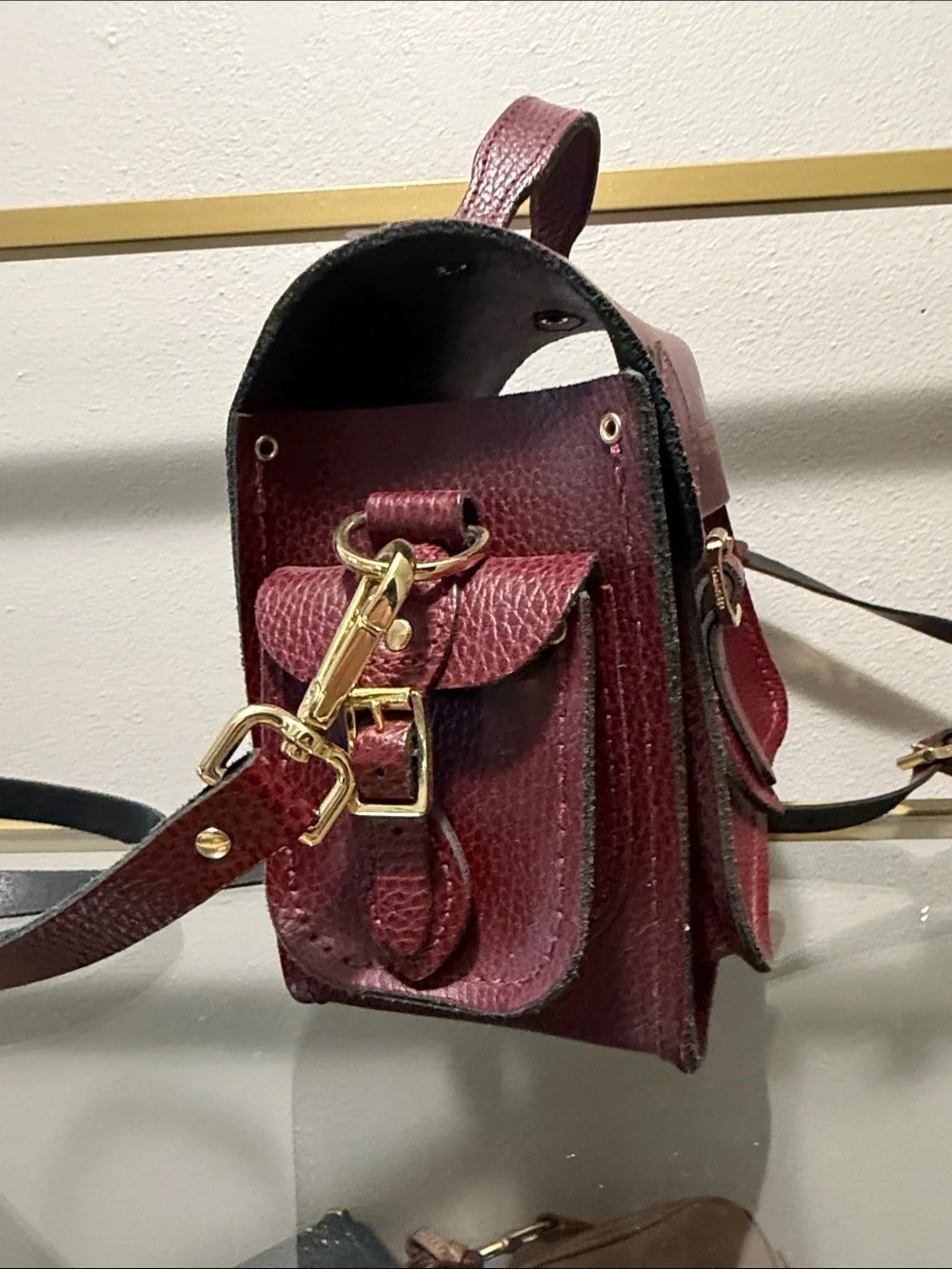 The Cambridge Satchel Company Burgundy Pebbled Leather Satchel